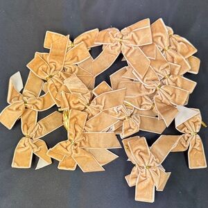 Velvet Bows in Tan 26 pieces perfect for garland decorations DIY projects twist
